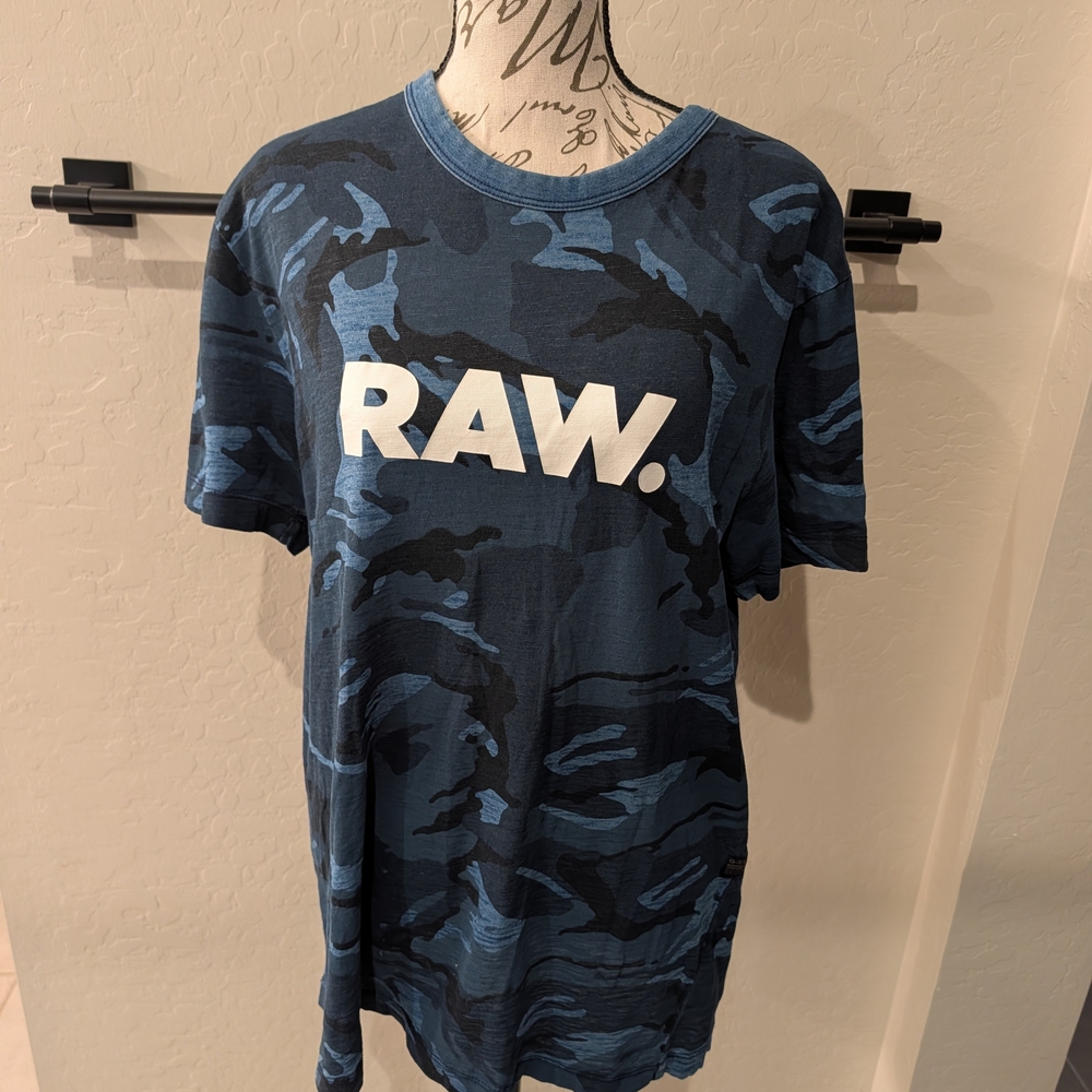 G-Star Raw Blue Camo Logo Short-Sleeve Tee